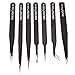 Price comparison product image WINOMO 7pcs ONLYOU Anti Static Stainless Steel Precise Tweezers Repair Tools