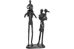 Aoneky Żeliwna Figurka Rodziny - Rodzinna Rzeźba Wystrój Rodzina 4 Osób Matka Ojciec i Dziecko Syn Córka, Nowoczesny Abstrakcyjny Posąg, Dekoracja do Domu Pokoju Salonu Sypialni, Prezent dla Rodziców