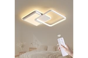 ANTENLICHT plafoniera led soffitto moderna plafoniera salotto Dimmerabile, 50W 5000LM Lampada da Soffitto, Funzione di Memoria, per Soggiorno, Camera da Letto, Sala da Pranzo, Bianco 58x42x5cm