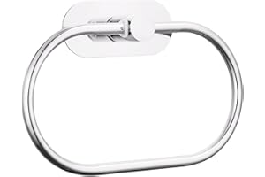 EOLAX Anello Porta Asciugamani da Bagno, Anello Porta Asciugamani Autoadesivo da Parete, senza Perforazione, Accessorio da Bagno, Supporto Porta Asciugamani da Parete in Stile Moderno, Cromato