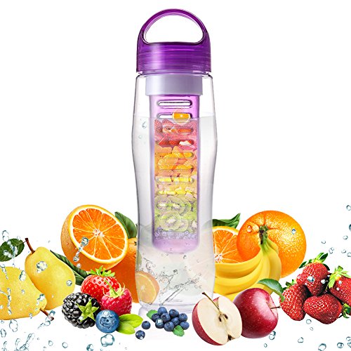 Wasserflasche banqiao 750 ml Frucht Infuser Wasser-Flasche Trinkflasche mit Früchtebehälter Kunststoff Trinkflasche Sport Sportflasche Auslaufsicher Trinkflaschen BPA Frei Infuser mit Tragehenkel - 2