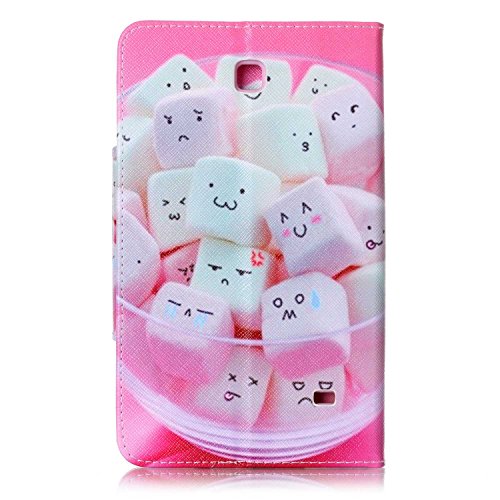 für Samsung Galaxy Tab 4 7.0 Hülle Leder Emoji Zuckerwatte Muster,SKYXD [Auto Schlaf/Wach Funktion] PU Folio Klappbar Schutzhülle [Standfunktion/Brieftasche Kartenfach/Magnet] Klapphülle mit [Katze Handyanhänger + Eingabestift] 3 in 1 Zubehör Handy Tasche Etui for Samsung Galaxy Tab 4 7.0 Zoll T230 T231 T235 Bookstyle Flip Case Leather Cover With [Stylus and Dust Plug] - 3