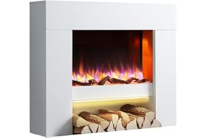 ENDEAVOUR FIRES AND FIREPLACES Endeavour Fires Staxton 39" Electric Fireplace Suite, Off-White Surround with Realistic Flame Effect Fire, 1 & /2kW Eco Heater, 7-Day Programmable Remote Control