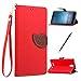 Produktbild Xiaomi Rotmi Mi Note 2 Lederoptik PU Leder Hülle (Frei 2 in 1 Ball Touch Pen) CaseHome Nature Blatt Etui Magnetverschluss Stil PU-Leder Brieftasche [Standfunktion] Deckel Klapptasche Schale Flip Foliant Schützende Haut Hüllen Mit Wallet Kartenfach Magnetverschluss Standfunktion Handytasche Taljereep Lanyard Strap Tragen Folio Tasche Schutzhülle(Rot Color)