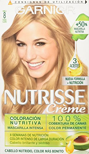 Garnier Nutrisse Crème, Coloración Nutritiva, Rubio Claro (8) - 160 ml