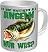 Produktbild Angeln, nur was für Männer! - Angler Tasse - Fisch am Haken - Fun Kaffeetasse - einzeln im Geschenk Karton - zum Geburtstag