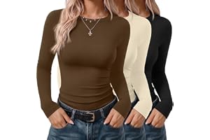 Ekouaer 1 & 3-pack långärmade damtröjor raglan termiska toppar XS-2XL