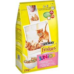 Friskies – Gato Junior con Pollo, Leche y Verduras añadidas, 1,5 Kg
