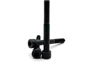 Hippo Hardware M6 (6mm X 70mm) Black Socket Cap Screws Self Colour 12.9 High Tensile Allen Bolt (Pack of 3)