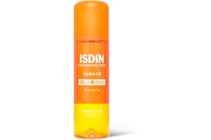 ISDIN HydroOil SPF 30 Fotoprotector - Protector solar corporal bifásico que protege y broncea la piel, 200 ml