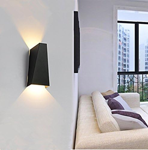 Asvert IP65 Wall Lights Modern Up Down Wall Light LED Waterproof 10W Wall Lamp Black Sconce Uplighters Outdoor and Indoor Lighting for Bath Bedroom Hotel Living Room
