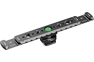Leaplumin Dual Cold Shoe Mount Bracket,Aluminum Dual Hot Shoe Extension Bar,Lightweight Cold Shoe Mount Adapter,Extension Bracket with Shoe Mount 1/4 Thread suitable for Microphone,LED Video Light etc