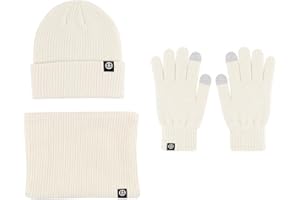 Werownsgso Handschuhe Mütze Schal Set Damen Winter Warm Strick Hut Schal Handschuhe Touchscreen Handschuh Strick Rundtuch Wolle gefüttert Ski Winter Set