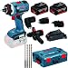 Produktbild Bosch Akku Bohrschrauber GSR 18 V-EC FC2 + Bohrer Set 6 8 10 12 mm SDS Plus 7 - Flexibil & Vielseitig