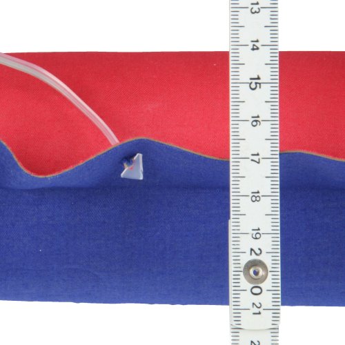 10T Ruby Box – Luft-Kissen Reisekissen aufblasbar Baumwolle gummiert blau-rot 30x30x7cm - 5