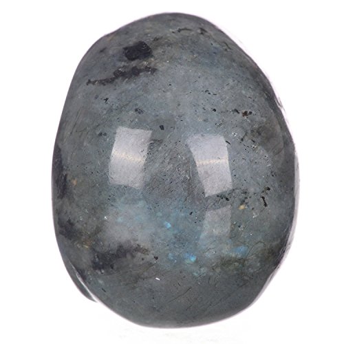 Mineralbiz 1.3 „-1.5“ Natürliche Labradorit Hand geschnitzte Kristallschädel-Edelstein Menschliche Schädel-Kopf-Skulptur Healing Reiki - 3