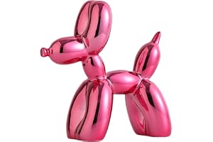 YOYUMI Elektropläterad ballong hund skulptur lyxig prydnad, hartsstaty för vardagsrum sovrum kontorsdekor, spegelglansfinish