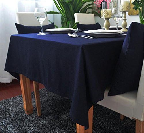JOYBUY European Style Pure Color Cotton Tablecloth Universal Home Decor , Dark Blue ,Available In Various Sizes