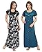 Be You Serena Satin Blue-Black Women Nightgowns Combo Pack of 2 RS.1117.00