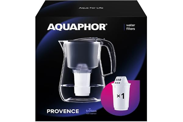 AQUAPHOR Carafe Filtrante Provence avec 1 Filtre A5 - Noir