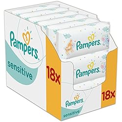 Pampers - Sensitive - Lingettes Bébé - Lot de 18 Paquets de 56 (x1008 lingettes)