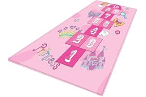 Bullpiano Hopscotch Rug, 23.62 X 70.87inch/19.68 * 31.5inch, Hop And Count -Fun And Educational, Durable Woven Anti Slip Floor Carpet, Kid’s Floor Play Mat For Bedroom, Nursery, Classroom, Sturdy,