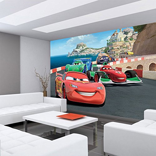 Vlies Fototapete 416x254cm PREMIUM PLUS Wand Foto Tapete Wand Bild Vliestapete – Disney Tapete Cars Auto Kindertapete Cartoon Jungen bunt – no. 2911 - 6