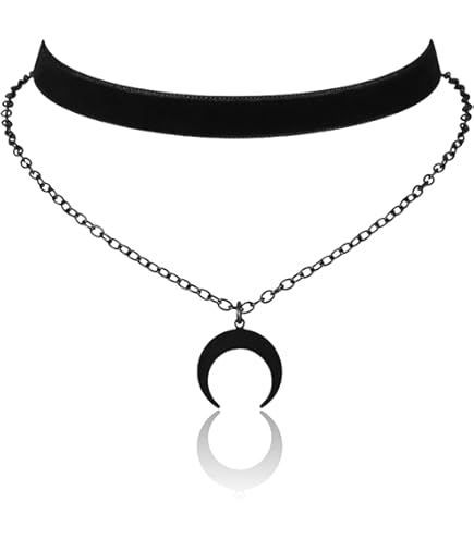 GlamRays Gotische Halskette Sonne & Mond - Kristall Anhänger Mit 3 Ketten, Y2K Style