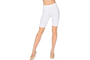 looksy Pantalones Cortos de Ciclismo para Mujer, de algodón, hasta la Rodilla, Pantalones de Motorista, Pantalones de Yoga
