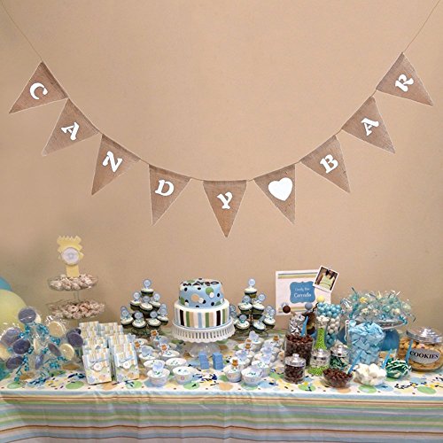 Girlande „CANDY BAR“ in rustikalem Vintage Stil aus Leinen - 2