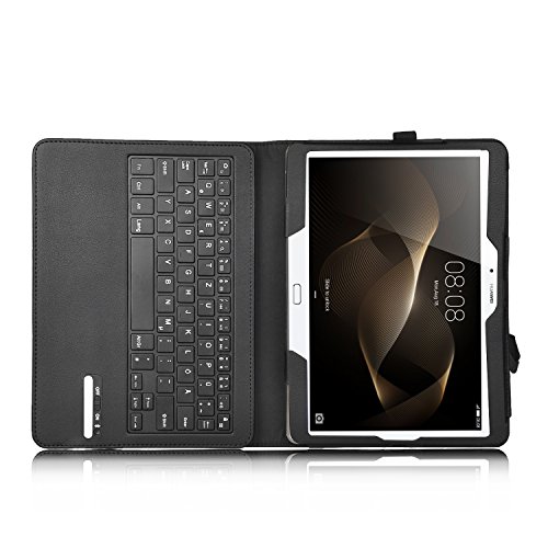 Huawei MediaPad M2 10 QWERTZ Tastatur, ELTD Bluetooth Tastatur (QWERTZ Tastatur) für Huawei MediaPad M2 10- mit Standfunction, Schwarz - 3