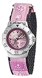 Kahuna Mädchen-/Damen-Armbanduhr, rosarotes Zifferblatt, Metallic-Effekt, Blumenmuster, wasserdicht bis 50 Meter inkl. Datumsfunktion