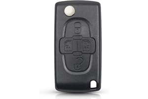 AUTOZOCO Carcasa Mando Llave Coche 4 Botones,Compatible con Peugeot 107 207 307 308 407 607 807 1007,Lancia Phedra,Citroën C2 C3 C4 C5 C6 C8,Fiat Ulysse,Sin zocalo de Pila