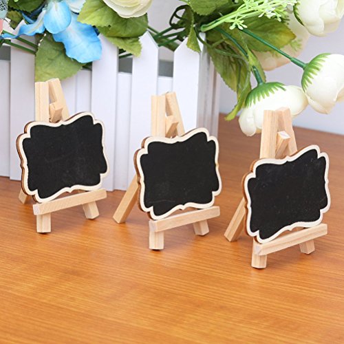 OULII Nachricht schreiben Board Tafeln Schilder Memo Pinnwand für Hochzeiten, Kinder basteln, Garten, gerahmten Tafel Tischkarten mit Staffelei Weihnachtsgeschenk, Packung mit 10-Größe L - 4
