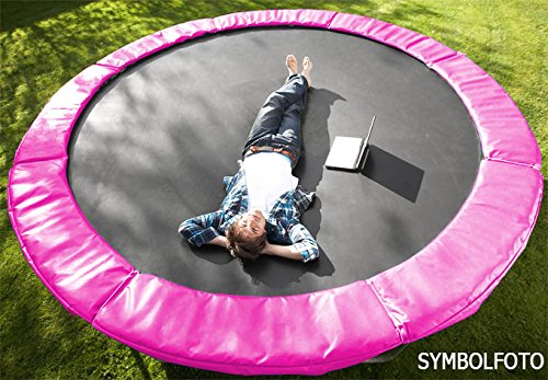 Premium Trampolin neonpink 183 244 305 366 427cm mit Netz Sicherheitsnetz Gartentrampolin für Kinder - 3