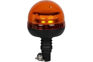 OROK - Gyroflash, gyrophare orange - Gyrophare bi-voltage - 12/24V LED - Fixation sur tige flexible en caoutchouc - Cabochon en polycarbonate antichoc et imperméable IP65 - Montage facile