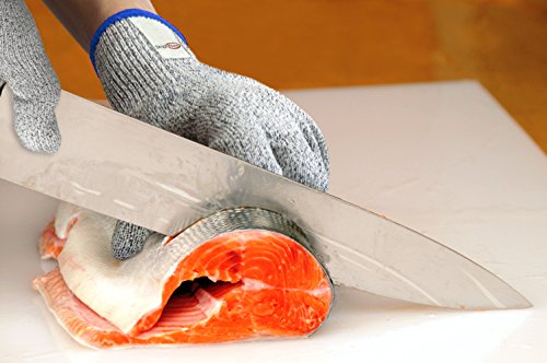 SimpliFine Lebensmittelsichere Schnittschutzhandschuhe, medium. Am Besten geeignet für die Verwendung mit einer Mandoline oder Reibe und zum Schneiden mit Messern, um Verletzungen zu vermeiden. Level 5 Schutz der professionalen Klasse. - 2