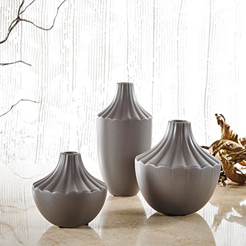 Purelifestyle, GYP029, 3-er Set Vasen aus Keramik Deko Tischdeko Hochzeitsdeko Pozellan Höhe 20,5&15&11,5 cm Weihnachtsgeschenk Valentinstag Geschenk Geburtstagsgeschenk Hochzeitsgeschenk
