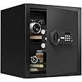 RPNB Deluxe Safe and Lock Box, Money Box, Digital Keypad Safe Box, Perfect for Home Office Hotel Business Jewelry Cash Use Storage, 34L, Alloy Steel,Black