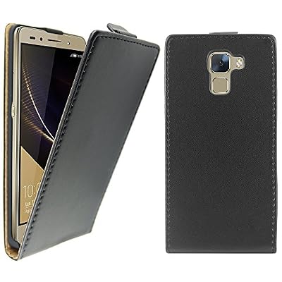 ebestStar - Coque Huawei Honor 7 Etui Housse PU Cuir Rabat Ultra Fin (Ultra Slim Case), Noir [Appareil: 143.2 x 71.9 x 8.5mm, 5.2'']