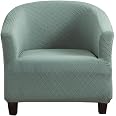 Housse Fauteuil Chesterfield 1 Place – Housse Extensible Gris Fumée Pour Tullsta, Cabriolet, Club – Tissu Velours Doux Anti-Rayures
