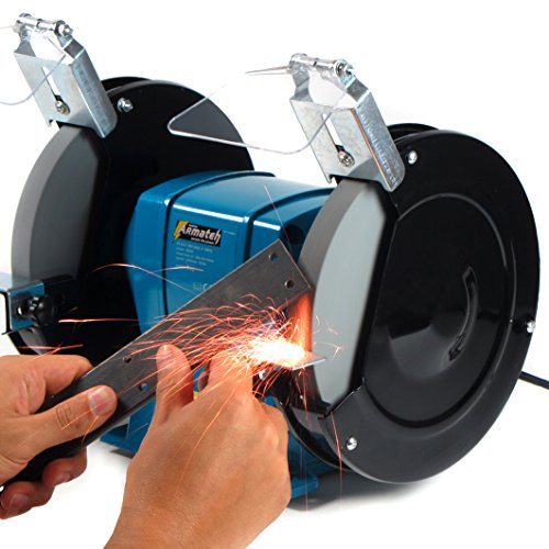 680 Watt Schleifbock 9,5kg Doppelschleifbock Schleifmaschine Doppel Schleifer, 2950U/min, Gehäuse komplett aus Metall, Steckdosenbetrieb - 9