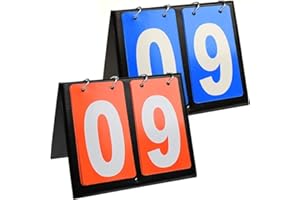 inheming Marcador de Puntuación Flip, Competición Marcador Manual Deportivo Portatil de 2 Dígitos, Volcar el Marcador,para Baloncesto Fútbol Tenis Badminton Ping Pong