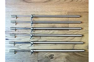 LIDSTERS FISHING SUPPLIES 6 x New Solid Stainless Steel Bank Sticks 30-50cm Carp fishing Tackle T BAR NGT