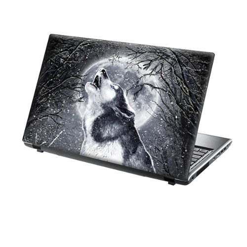 TaylorHe Spiral Collection White Wolf Folie Sticker Skin Vinyl Aufkleber mit bunten Mustern für 15 Zoll 15,6 Zoll (38cm x 25,5cm) Laptop Skin weiß Wolf im Schnee
