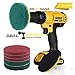 Produktbild Swonuk Scheuerschwamm Reinigung Kit, 7 Stück Scrub Pads 4 Zoll Bohrmaschine Bürstenaufsatz Drill Brush Kit Power Scrubbing Auto Bürste für Auto, Teppich, Badezimmer, Holzboden, Waschküche,Küche