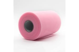 CAIIBTNTGB 91m x 15cm ! Tissu de bobine de rouleau de tulle pour les décorations d'artisanat Tutu Mariages Costumes Jupes Fêtes Cadeau Bow baby shower, Beaucoup de couleurs disponibles. (Rose clair)