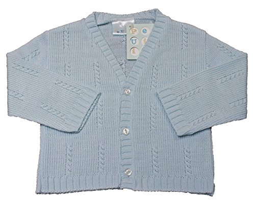Baby boys V neck knitted cardigan BLUE 0-6 months