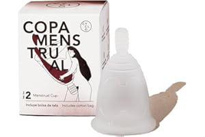 Copa Menstrual Cyclo Nature Talla 1. Blanda con Tirador - Fabricada en España con Silicona Médica Biocompatible - Capacidad de hasta 12 Horas de Uso Sin Vaciado y Cero Pérdidas