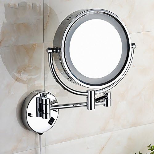 HJHET Led WC Wall of beauty Magnifier With Light duplex enlarge the whole copper Mirror